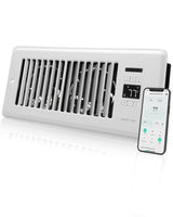 Super Quiet Register Booster Fan for 4" x 10" Register Holes, Smart Register Vent with Dual Intelligent Thermostat and WIFI App Control, Heating Cooling AC Vent Fan (White)