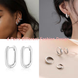 MIDEEO Gold/Silver Chunky Hoop Earrings Set for Women, 14K Gold Plated Twisted Huggie Hoop Earring Hypoallergenic Thick Open Lightweight Chunky Hoop Earrings Jewelry for Gifts