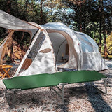 MoNiBloom Lightweight Folding Camping Cot Bed, Ultralight Folding Portable Compact Cots for Outdoor Travel Base Camp Hiking Mountaineering Lightweight Backpacking, Weight Capacity 195 lbs, Blue