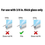 Prime-Line M 6258 Frameless Shower Door Bottom Seal for 3/8 In. Thick Glass Doors – Stop Shower Leaks and Create a Water Barrier, 36 In., Clear Vinyl (Single Pack)