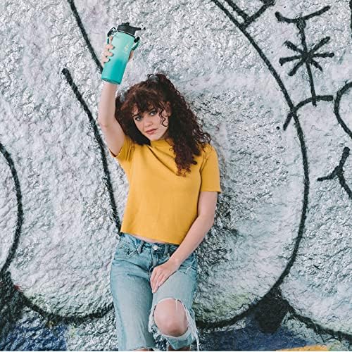 Farsea Insulated Water Bottle With Paracord Handle, Protective Silicone Boot and 2 Lids (Straw Lid & Spout Lid), Stainless Steel Water Bottle Wide Mouth, Double Wall Sweat-Proof BPA-Free, 24 oz