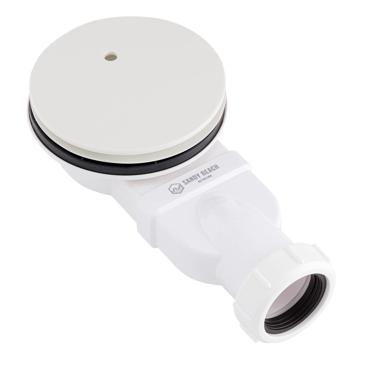 Sandy Beach Slimline White Shower Bathroom Tray Waste Trap - Shower Drain, 90mm Shower Waste Trap Design, Shower Tray Waste Trap - Fits for All Standard UK Shower Trays (90mm x 48mm)