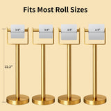 YUMORE Toilet Paper Holder Free Standing, Stainless Steel Toilet Paper Stand, Weighted Base Floor Tissue Roll Holder for Bathroom,Gold 200UP