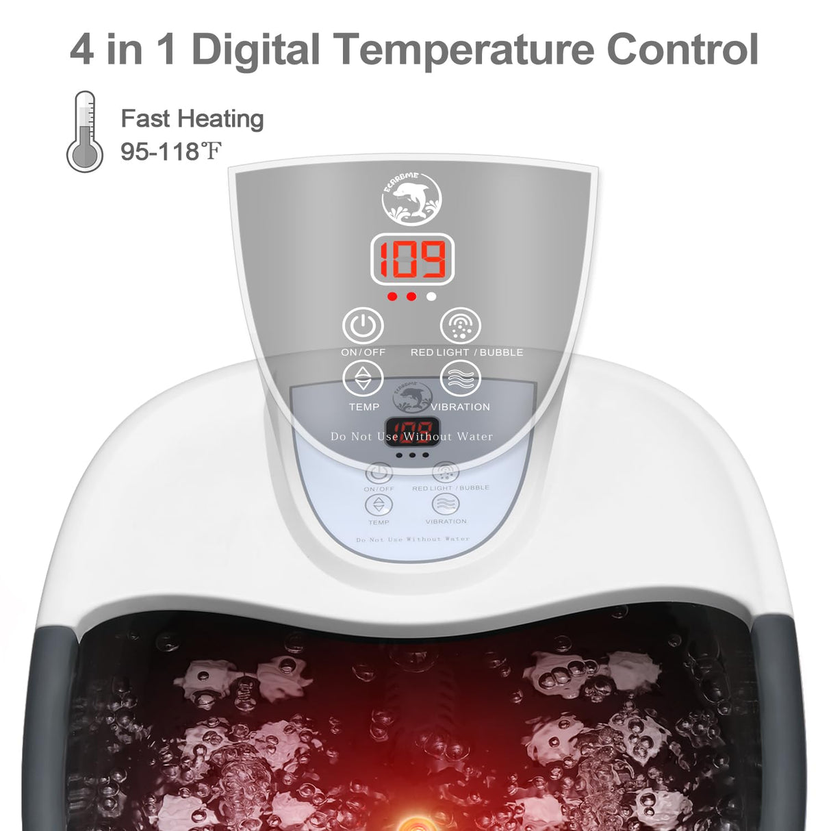 ECARBME Foot Spa Bath Massager with Heat [2025 Upgraded], Jets, Vibration, Adjustable Temp, Bubbles, Epsom Salt, Foot Soaking Tub with 22 Massage Rollers, Pedicure Foot Spa for Relaxation, Black