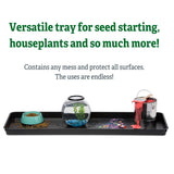 Gardeners Supply Company Large Plant Tray | Multi-use Durable Big Plastic Tray for Indoor & Outdoor Plants, Seed Starting Tray & Potted Succulents, Flowers | 46-1/2"L x 15-1/2"W x 2" Deep - Black