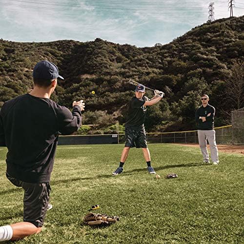 SKLZ Premium Impact Limited-Flight Training Baseballs, Perfect for Adding Power to Swing, Use Indoors Or Outdoors for Practice and Drills, Baseball, Softball, and Mini Balls, Yellow/Black