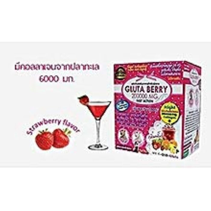 Gluta Berry 200000 mg Drink Punch Whitening Skin Fast Action 10pcs./Box.