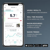 Ecosense EQ100 EcoQube, Digital Radon Detector, Fast Capture of Fluctuating Levels, Short & Long-Term Continuous Monitoring with Trend Charts, Remote Data Access, Only Support 2.4 GHz Networks