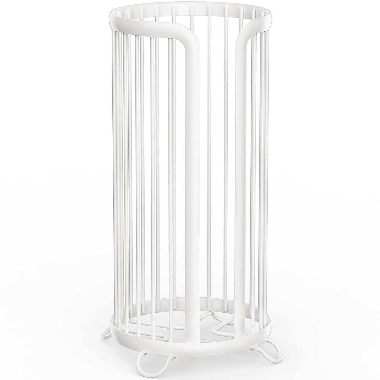 Bunoxea Toilet Paper Holder Stand, Freestanding Toilet Tissue Organizer, Minimalistic Storage Solution, Reserve Mega Rolls,Modern -2PACK White
