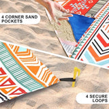 Beach Blanket Waterproof Sandproof Extra Large Beach Mat 79" X 83"/120"x108"for 1-8 Adults Quick Drying Durable Outdoor Picnic Mat for Beach Travel Camping Hiking
