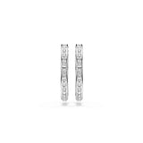 Swarovski Sommerset hoop earrings, White, Rhodium plated, One Size, Silver, Crystals