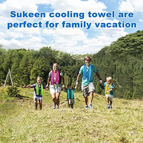 Sukeen [4 Pack] Cooling Towel (40"x12"),Ice Towel,Soft Breathable Chilly Towel,Microfiber Towel for Yoga,Sport,Running,Gym,Workout,Camping,Fitness,Workout & More Activities (Sky Blue)