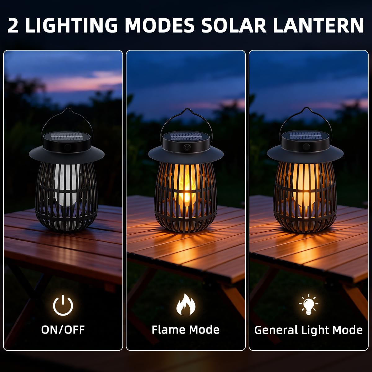 KYEKIO 4Pack Gen2 Flame Solar Lanterns Outdoor Waterproof, Solar Hanging Lantern Decorative, Flickering Flame Outdoor Lanterns Solar Powered, Lights for Yard Patio Garden Decor as Mothers Day Gifts