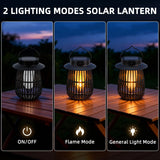 KYEKIO 4Pack Gen2 Flame Solar Lanterns Outdoor Waterproof, Solar Hanging Lantern Decorative, Flickering Flame Outdoor Lanterns Solar Powered, Lights for Yard Patio Garden Decor as Mothers Day Gifts