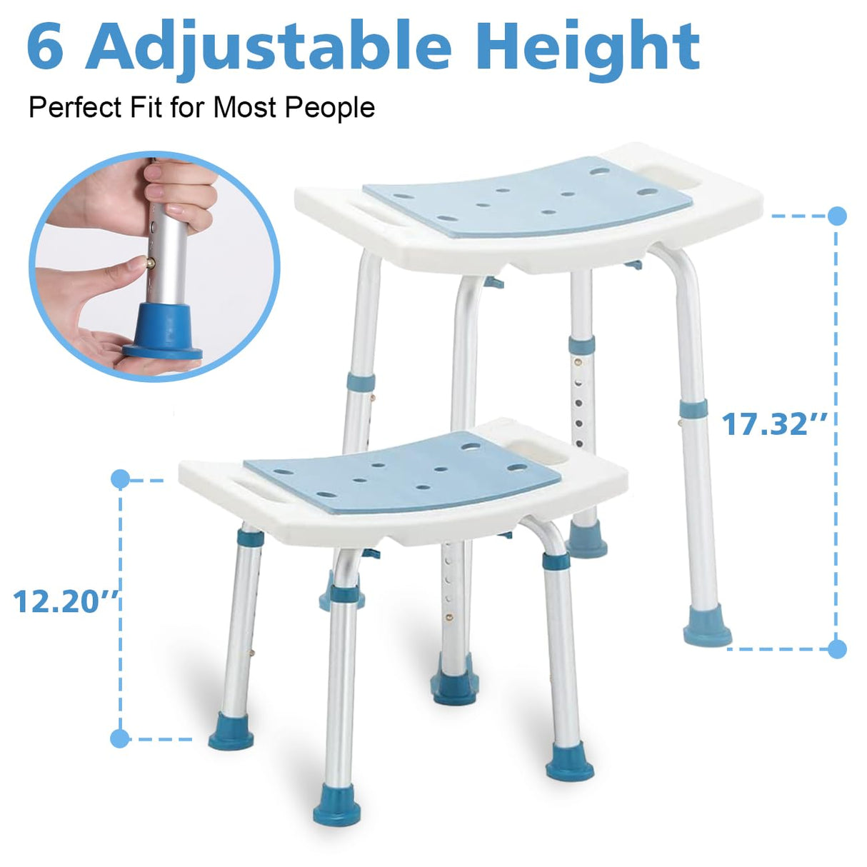 FSA/HSA Eligible Shower Chair for Inside Shower, Shower Stool for Insidetub, Tool-Free Assembly Shower Seat for Bathtub, Shower Bath Chairs for Seniors/Disabled by SOUHEILO