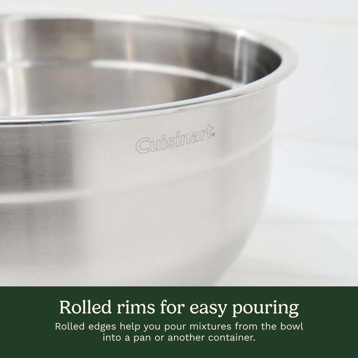 Cuisinart 3-Piece Stainless Steel Mixing Bowl Set with Lids, CTG-00-SMB