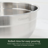 Cuisinart 3-Piece Stainless Steel Mixing Bowl Set with Lids, CTG-00-SMB
