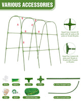 51x35x48in U-Shape Metal Arch Cucumber Trellis for Raised Bed with Net