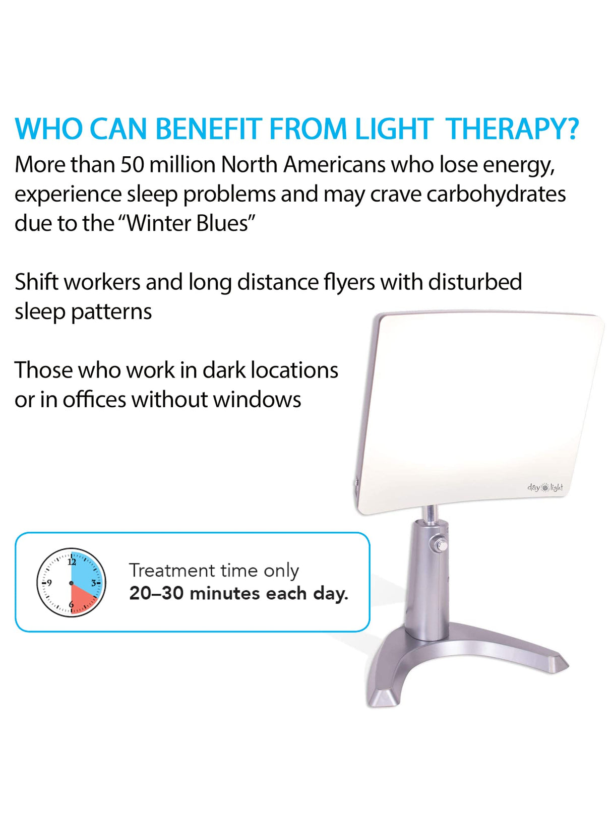 Carex Day-Light Classic Plus Sunlight Therapy Lamp - 10000 LUX Therapy Lamp at 12 Inches, LED Bright White Light with Adjustable Height and Brightness Levels for Mood, White