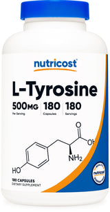 Nutricost L-Tyrosine 500mg, 180 Capsules (2 Bottles)