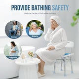 OasisSpace Heavy Duty Shower Chair with Back 500lb, EVA Padded Bath Seat with Height Adjustable Tube- Medical Tool Free Anti-Slip Shower Bench Bathtub Stool for Elderly, Senior, Handicap & Disabled