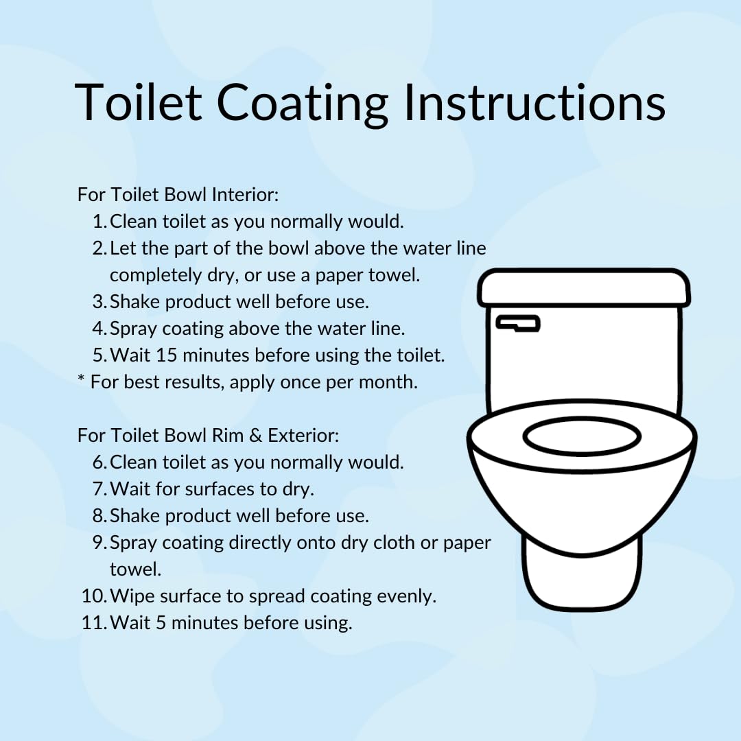 spotLESS MATERIALS Toilet Coating for Streak-Free, Stain-Resistant Bowl, LESS Formula, Repels Water & Waste