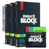 SweatBlock Antiperspirant Wipes - Maximum Clinical Strength - Treat Hyperhidrosis & Excessive Sweating for Men, Women, & Teens - up to 7 Days Protection Per Wipe - Dermatologist Tested - 30 Wipes