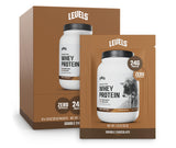 Levels Grass Fed Whey Protein Powder, No Artificials, 24G of Protein, Double Chocolate, 12 Count