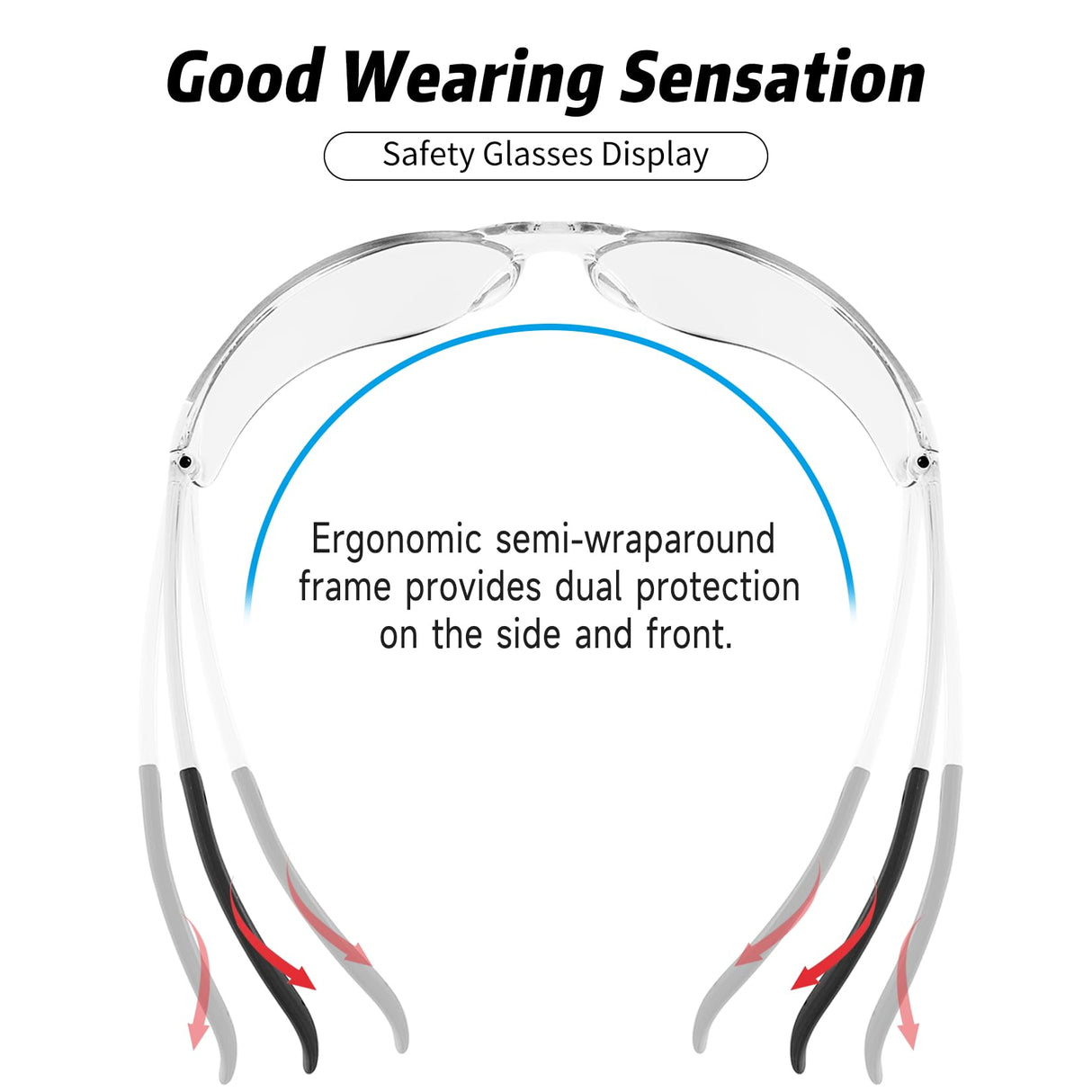 Salfboy Clear Safety Glasses Bulk of 10 ANSI Z87.1 Protective Eyewear Scratch-Resistant for Work, Lab, Construction
