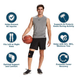 ComfiLife Knee Brace for Knee Pain Relief – Neoprene Knee Brace for Working Out, Running, Injury Recovery – Side Stabilizers – 3 Point Adjustable Compression – Open Patella Support, Non-Slip (Large)