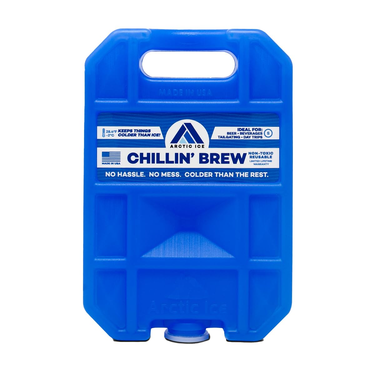 ARCTIC ICE Chillin' Brew Series, Long Lasting Reusable Ice Pack, Blue, Small, 0.75 lb