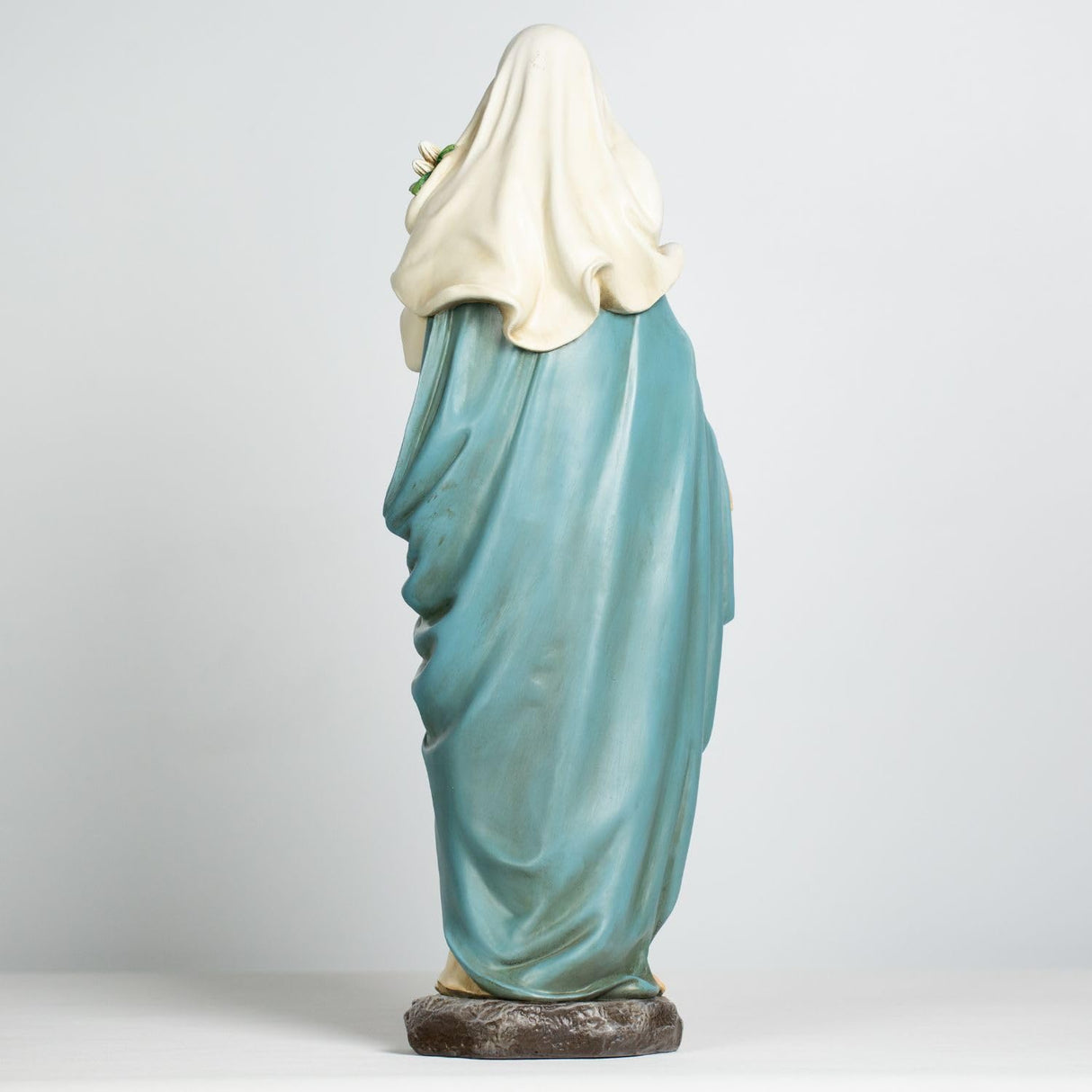 Grace4Joy Virgin Mary Garden Statue, 24 Inches Saint Mary Holding Lilies Outdoor Sculpture, Blessed Virgin Outdoor Statue for Home Yard Patio Lawn Hallway Decor