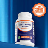 Vitamatic 2 Packs Nattokinase Supplement 4,000 FU Servings, 120 Delayed Released Capsules - Survives Stomach Acids - Non-GMO & Gluten Free - Made in The USA