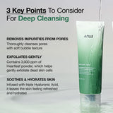 Anua Heartleaf Cleansing Oil & Deep Cleansing Foam & Soothing Toner, Pore Control, Gentle Korean Skincare