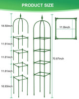 MYMULIKE 2 Pack Garden Obelisk Trellis for Climbing Plants Outdoor & Indoor - 6Ft Rustproof Garden Trellis Plant Support Cage for Vines, Flowers, Vegetables, Roses | Heavy-Duty, Adjustable