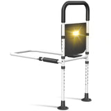 Bed Rails for Elderly Adults Safety: Adjustable Heights Assist Side Bed Rail with Motion Light & Storage Bag - Bed Railing Handle Support Bar Guard Rails Hold up to 350 Lbs for King Queen Full Twin