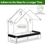 Clear Window Bird Feeder with 5 Extra Strong Suction Cups, DY-SKTY Sturdy and Durable Acrylic Birdfeeders for Viewing Wild Birds Outside, as a Bird Watching Gift, Outdoor Birdhouse Box, Garden Decor