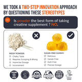 EcoWise Wellness Creatine Monohydrate Gummies 5000 mg, Mango Flavor, 120 Sugar-Free Vegan Chews, Creatine Supplement for Daily Routine