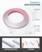 Art3d 25 Ft Peel and Stick Trim for Backsplash Tile Edge, Self-Adhesive Liner for Corner Decor in White