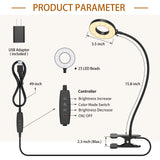 iZELL Desk Lamp, [3 Color Modes & 10 Brightness] LED Reading Light with Clamp, Silicone Flexible Arm Book Light for Kids Reading Book in Bed at Night Clip on Table, Headboard, Dorm - 15.8‘’ Black