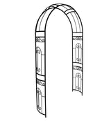 SCENDOR Metal Garden Arbor Wedding Arch 95.3" H x 45" W, Heavy Duty Rustproof Iron Pergola Trellis for Climbing Plants Outdoor Garden Patio Pathway Lawn Ceremony Party Decoration