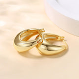 14K Gold Plated Chunky Hoop Earrings for Women, Vintage Textured Huggie Sleeper Earrings, Lightweight Hypoallergenic Statement Earrings for Sensitive Ears(Medium)