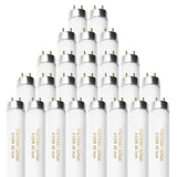 Konideke 25 Pack F32T8/841 Fluorescent Tube 48 Inch, T8 Fluorescent Light Bulb 4 Foot 32 Watt 4100K Cool White 2600 Lumens G13 Base