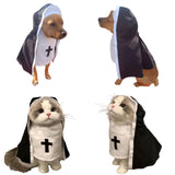 Cat/Dog Nun Costume Pet Clothing - Cute Funny Sister Habit Dress Outfit for Halloween Christmas Festival Cosplay Party (2XL)