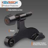 KOVOSCH 10 Pack Hinge Pin Door Stopper Black - Adjustable Heavy Duty Hinge Pin Door Stop with Black Rubber Bumper Tips