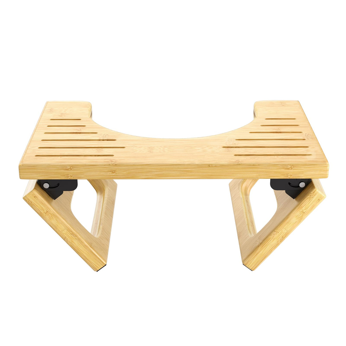 AmazerBath 7 Inches Bamboo Toilet Stool Squat for Adult, Foldable Squatting Potty Stool for Bathroom, Poop Step Stool with Non-Slip Strip, Space-Saving, No Assembly Required, Natural Color