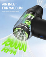 YOFIGO Compressed Air Duster - 150000RPM Electric Air Duster, 3-Speed Adjustable PC Cleaner, 4400mAh Rechargeable Cordless Air Blower, Alternative to Canned Air for Keyboard, Electronics, Camera