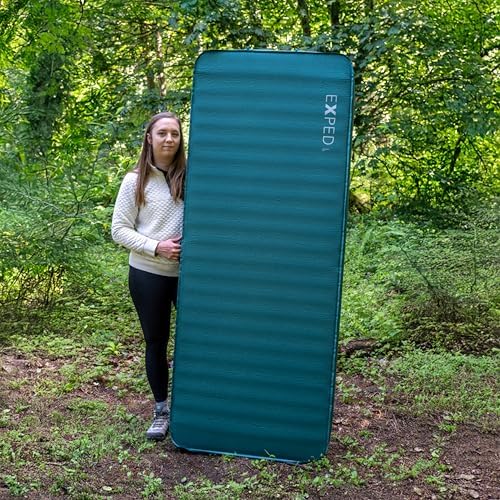 Exped MegaMat Medium Wide - Self Inflating Soft Car Sleeping Mat, 4” Foam Pad, Pump Included