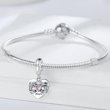 CLYQCL 925 Sterling Silver Charms Fit Pandora Charms Bracelet God Has You In His Arms I Have You In My Heart Fit Wife Daughter Mother's Day Christmas Birthday Gift