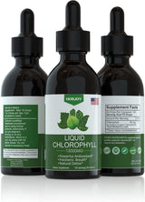 Chlorophyll Liquid Drops - 100% Natural Energy Booster and Immune Support - Internal Deodorant and Detox - Altitude Sickness Relief - Fast Absorption, Vegan & Non-GMO - 120 Servings (Pack of 2)